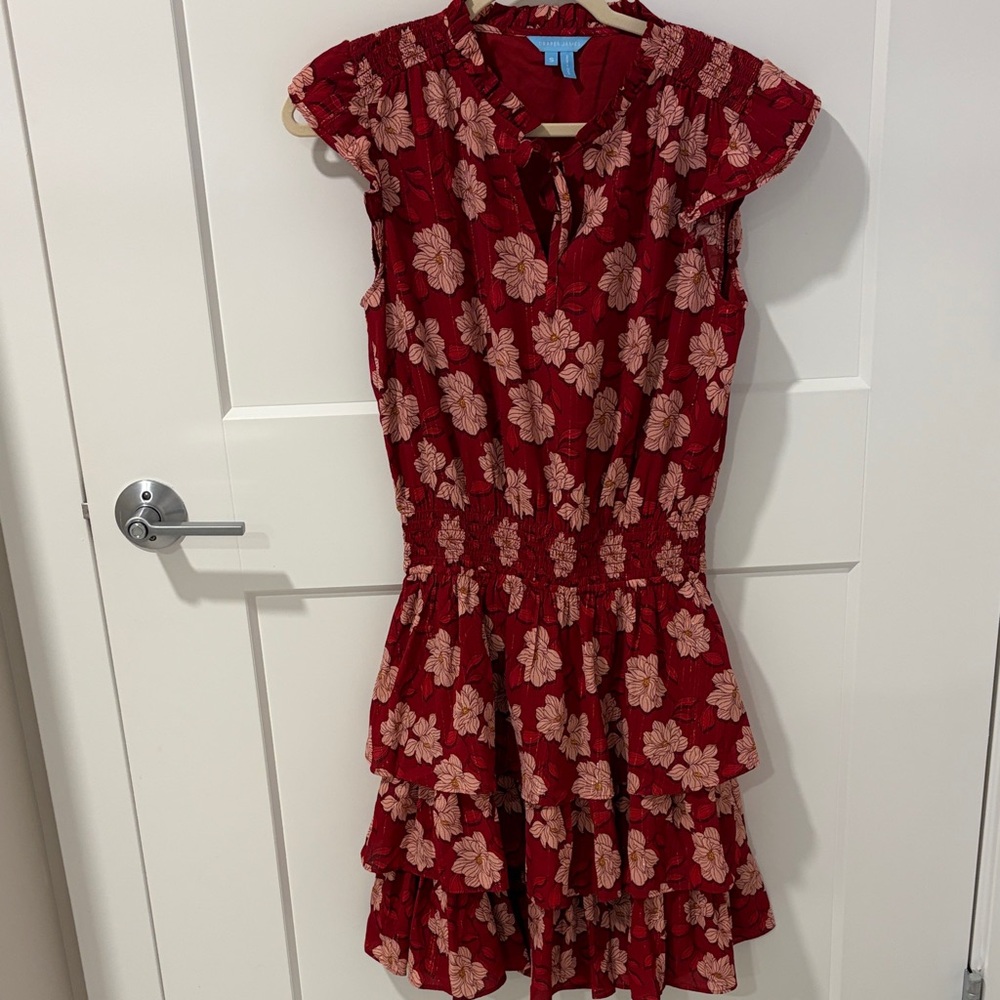 Draper James Red Floral Ruffle Dress - Like New!